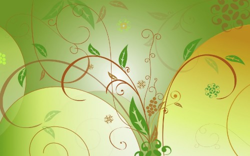 Image green and brown floral textile