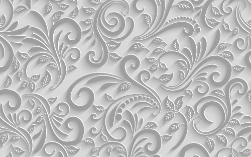 Image white and black floral illustration