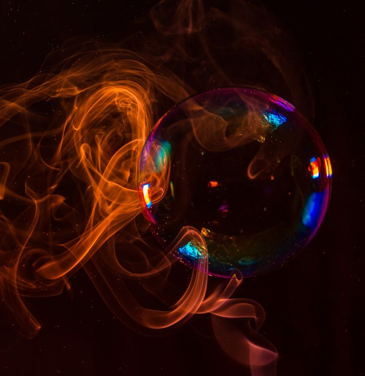 肥皂泡, 光, 分形技术, 电蓝色的, 圆圈 壁纸 2926x3010 允许