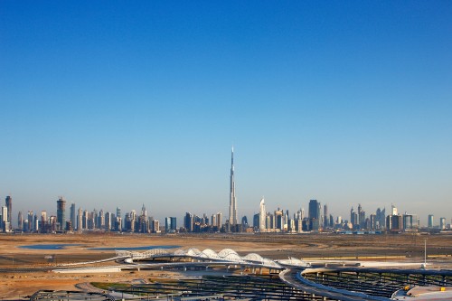 Image city skyline under blue sky during daytime