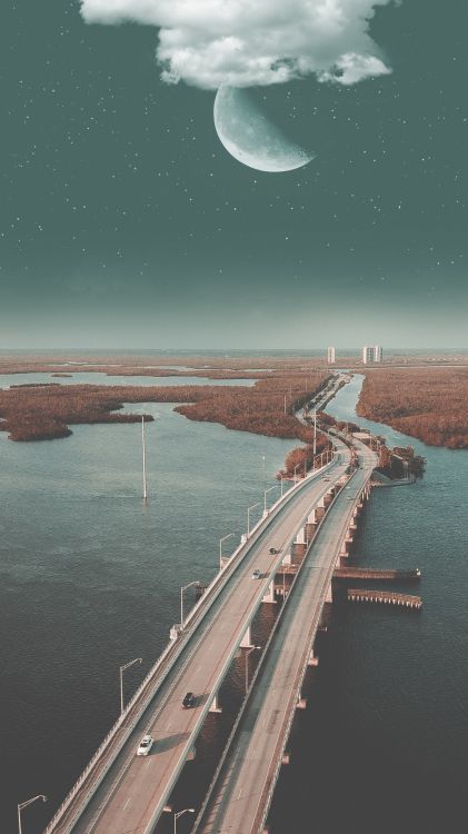 水资源, 光, 月亮, 人体内的水, 自然景观 壁纸 1080x1920 允许