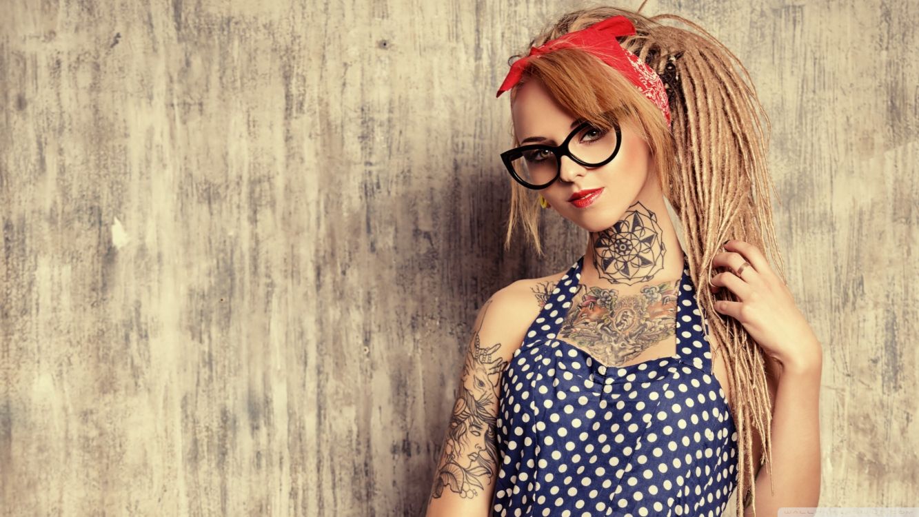 tattoo, eyewear, hair, glasses, hairstyle