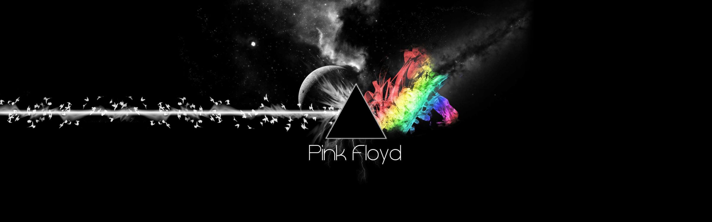 Dark Side of The Moon, Die Dunkle Seite Des Mondes, Pink Floyd, Album, Albumcover. Wallpaper in 3840x1200 Resolution