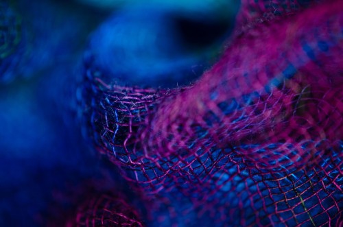 Image blue and red knit textile