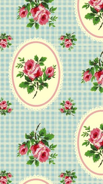 Image green and white floral textile