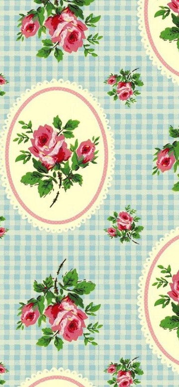 Image green and white floral textile