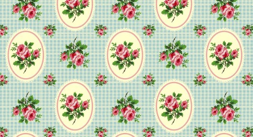 Image green and white floral textile