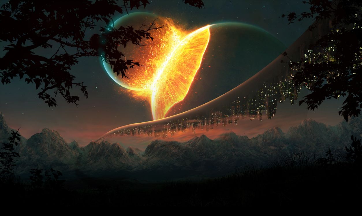 Silueta de Árboles Durante la Noche. Wallpaper in 1920x1148 Resolution