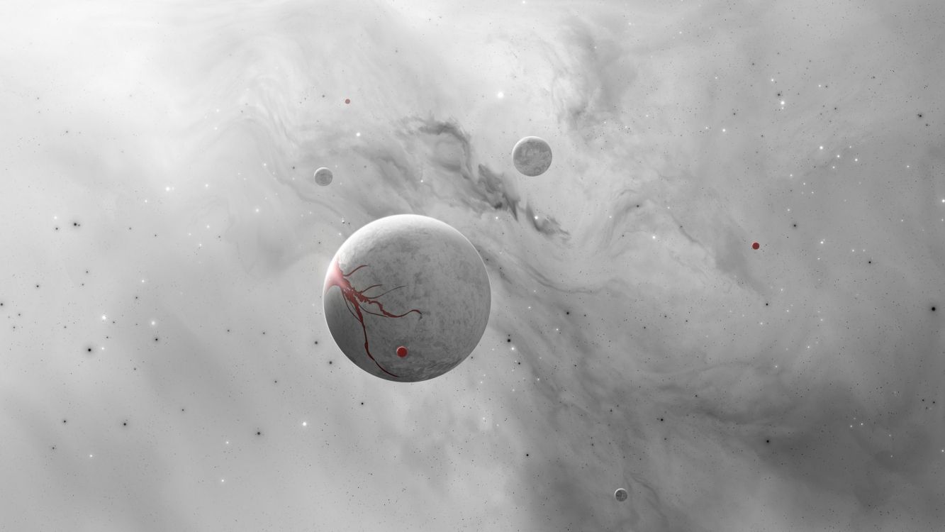 Illustration de la Lune Blanche et Rouge. Wallpaper in 3840x2160 Resolution