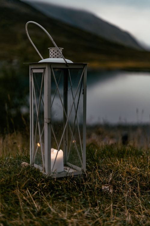 Lanterne à Bougie Blanche Sur L'herbe Verte Pendant la Journée. Wallpaper in 3638x5467 Resolution