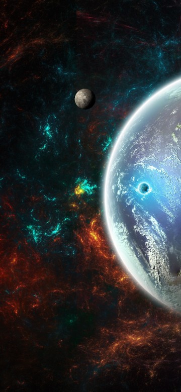 Image blue and white moon illustration