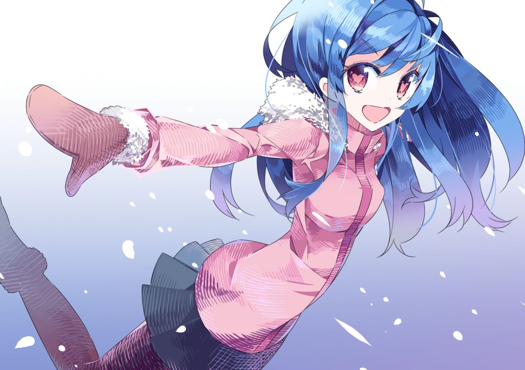 Personaje de Anime de Chica de Pelo Azul. Wallpaper in 2000x1412 Resolution
