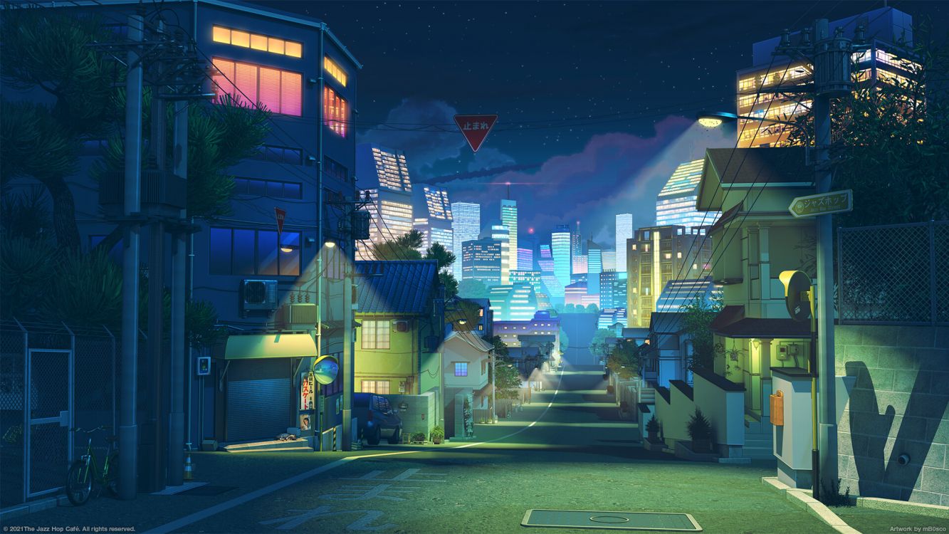 digital art city night, digital art, art, artist, work of art