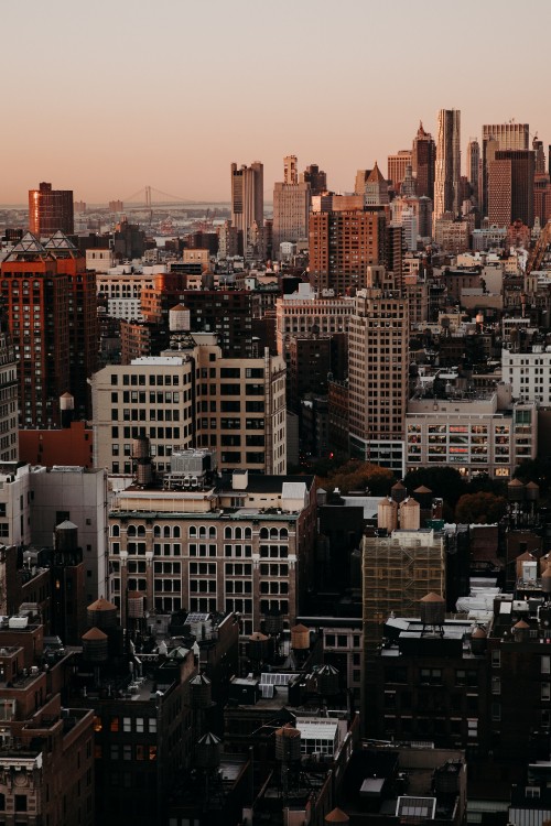 Image aerial view of city buildings during daytime