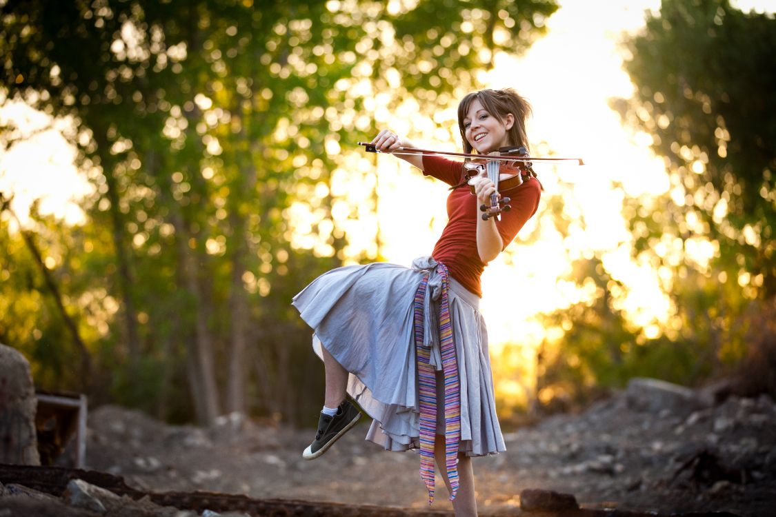 Violin, Sunlight, Tree, Fun, Girl. Wallpaper in 5616x3744 Resolution