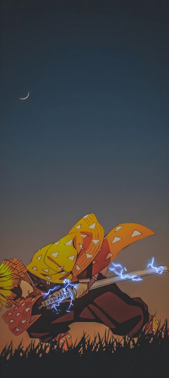 L'anime, Zenitsu Agatsuma, Tanjiro Kamado, Tueur de Démons Kimetsu no Yaiba, Hashibira Inosuke. Wallpaper in 4320x9648 Resolution