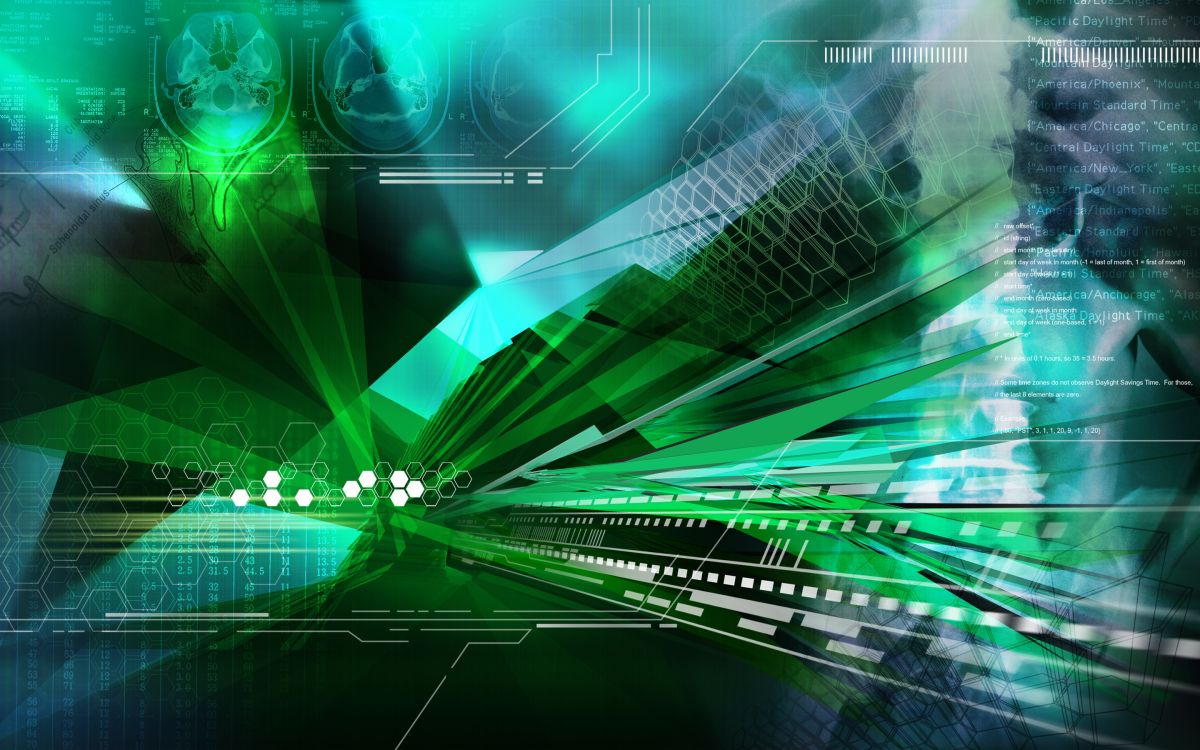 Traînées de Lumière Verte et Noire. Wallpaper in 2880x1800 Resolution