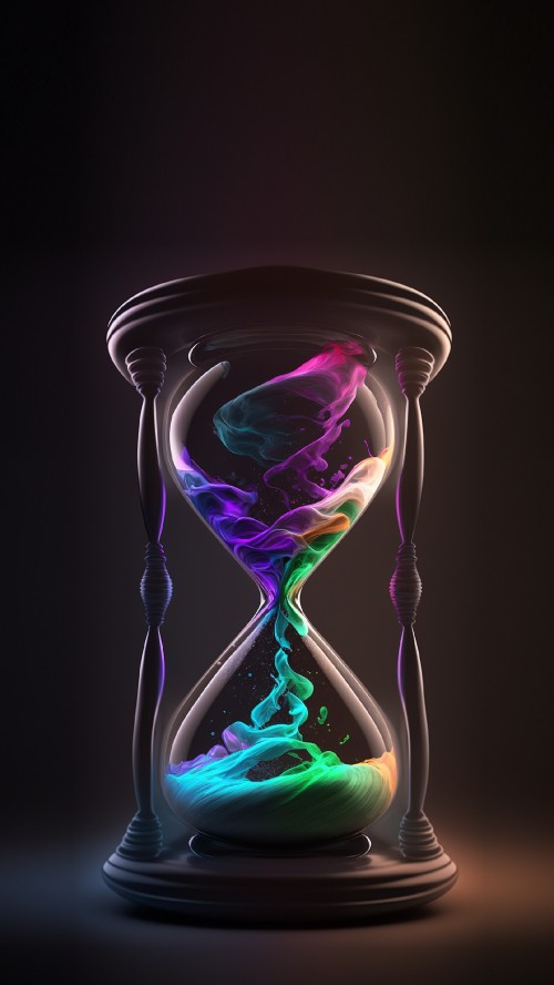 Image champagne stemware, Hourglass, Clock, still life, glass