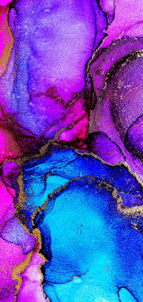 Image flower, purple, azure, Paint, fluid