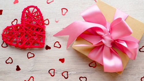 Image gift, valentines day, pink, ribbon, heart