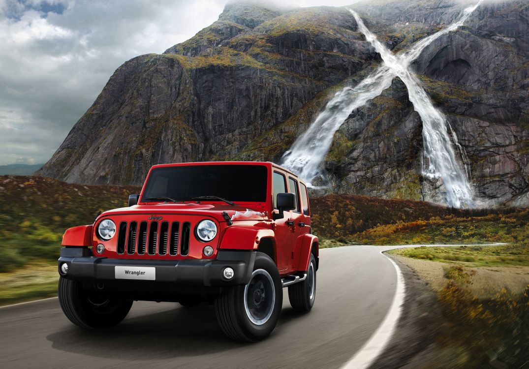Fondos de Pantalla Jeep Wrangler Rojo en la Carretera Durante el Día, Imágenes y Fotos Gratis Fondos de Pantalla Jeep Wrangler Rojo en la Carretera Durante el Día, Imágenes y Fotos Gratis
