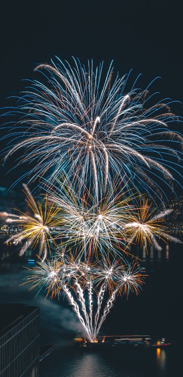 Image fireworks, new years day, night, midnight, darkness