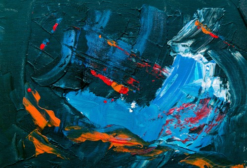 Image black red and blue abstract painting