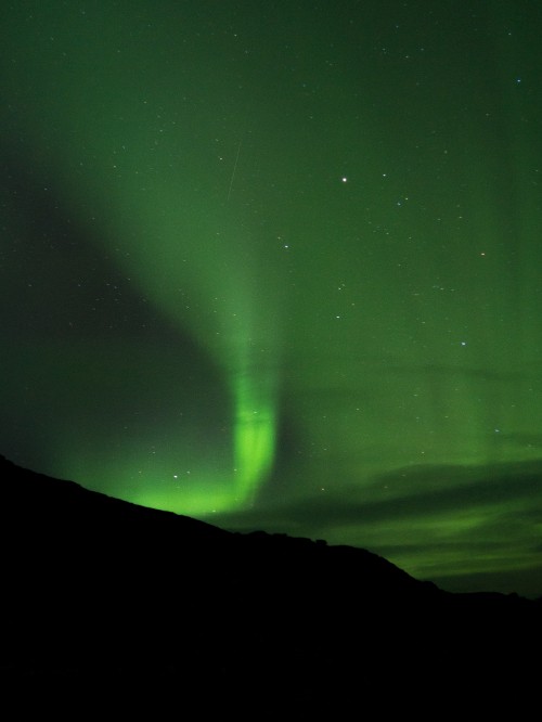 Image green sky with stars during night time