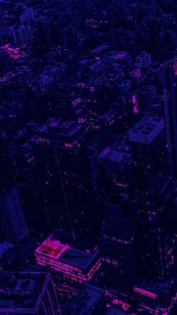 Image smartphone, purple, forehead, high rise building, metropolis