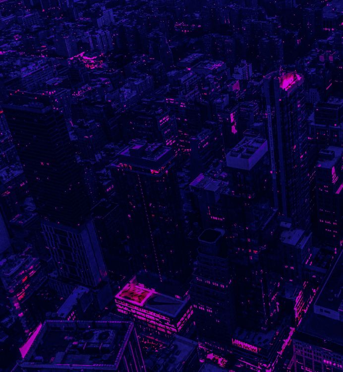 smartphone, purple, forehead, high rise building, metropolis