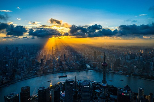 Image city skyline under blue sky during daytime