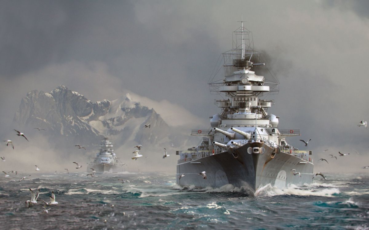 Mondiale de Navires de Guerre, Cuirassé Allemand Tirpitz, Cuirassé Allemand Bismarck, Cuirassé de Classe Bismarck, Navire de Guerre. Wallpaper in 2560x1600 Resolution