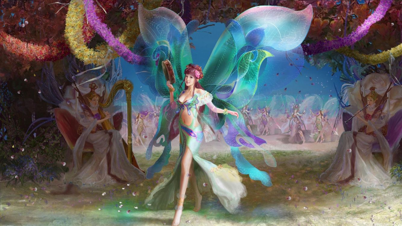 Fée, Fées Dansantes, Créature Mythique, Art, Arts Créatifs. Wallpaper in 2560x1440 Resolution