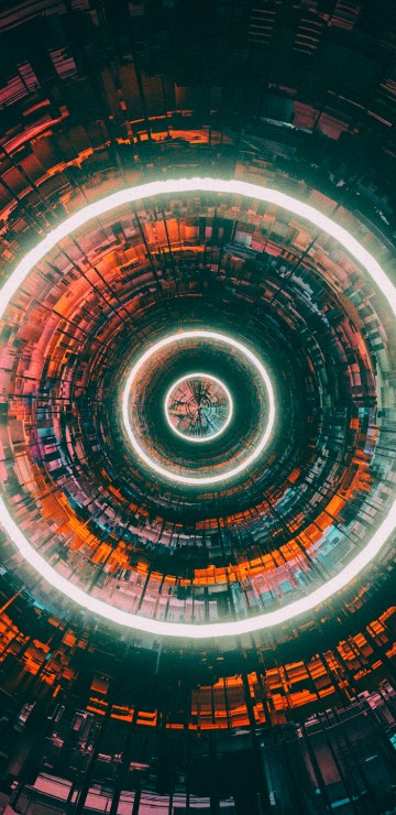 Image black and red round light