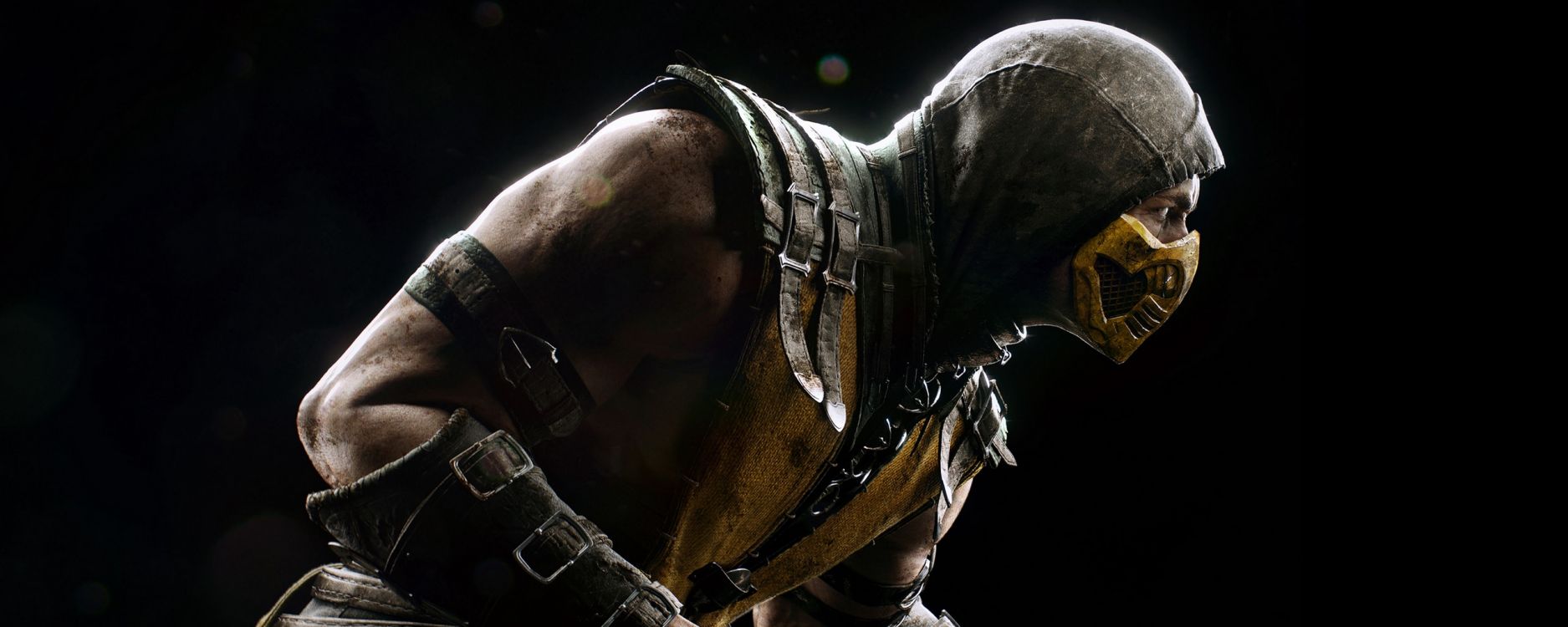 Mortal Kombat x, Mortal Kombat, Scorpion, Raiden, Obscurité. Wallpaper in 2560x1024 Resolution