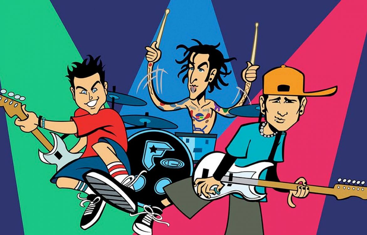 Blink-182, Handumdrehen, Punkrock, Cartoon, Zeichentrickfilm. Wallpaper in 2500x1600 Resolution