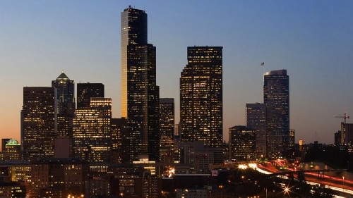 Image city buildings during night time