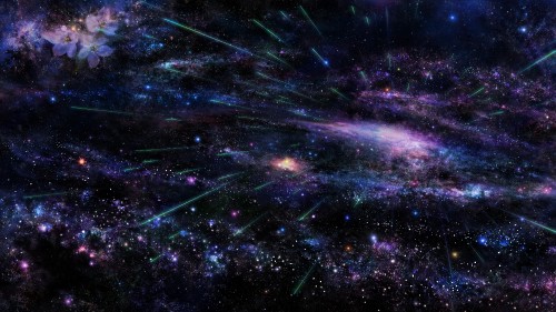 Image blue and white galaxy illustration