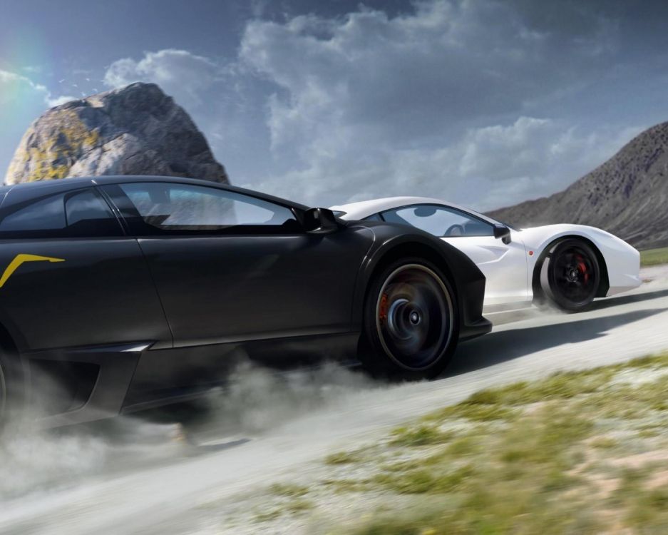 Porsche 911 Noire Sur Route. Wallpaper in 5120x4096 Resolution