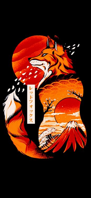 Japonés Minimalista, La Gran Ola de Kanagawa, Camiseta, Arte Japonés, Japon. Wallpaper in 1080x2340 Resolution