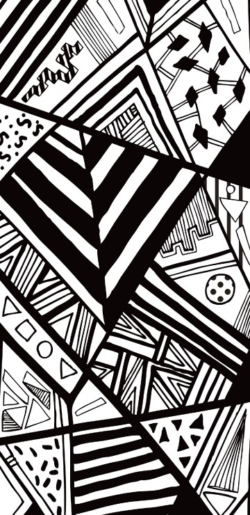 Image white red and black tribal textile