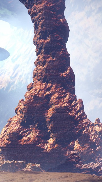 Image full moon over brown rocky mountain