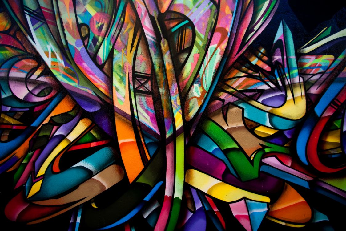 Pintura Abstracta Azul Rosa y Negro. Wallpaper in 2560x1707 Resolution