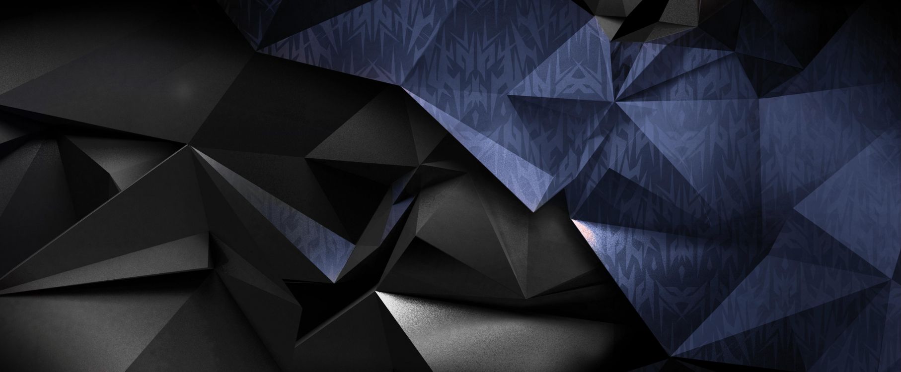 Art Abstrait Bleu et Noir. Wallpaper in 5064x2093 Resolution
