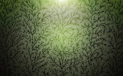 Image green and white leaf print textile