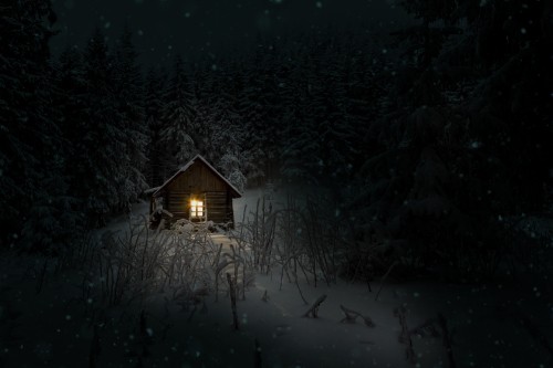 Image winter, night, snow, cold, darkness
