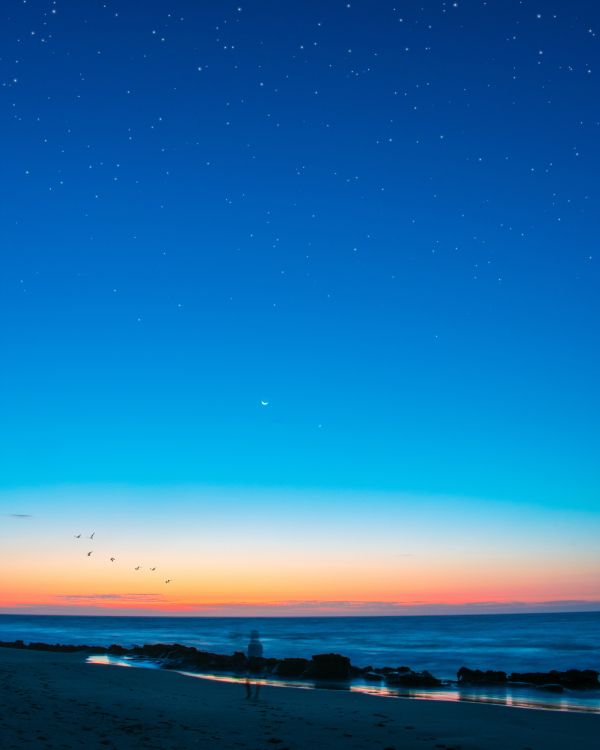 Horizon, Blue, Mer, Atmosphère, Nuit. Wallpaper in 4000x5000 Resolution