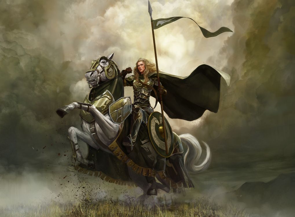 Mann im Schwarz-goldenen Anzug Reitet Auf Einem Pferd. Wallpaper in 4993x3672 Resolution