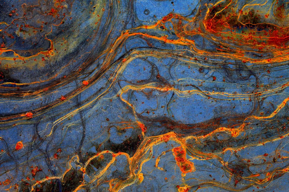 Pintura Abstracta Azul y Marrón. Wallpaper in 5616x3744 Resolution