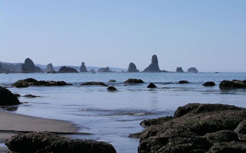 Image rock formation on sea during daytime